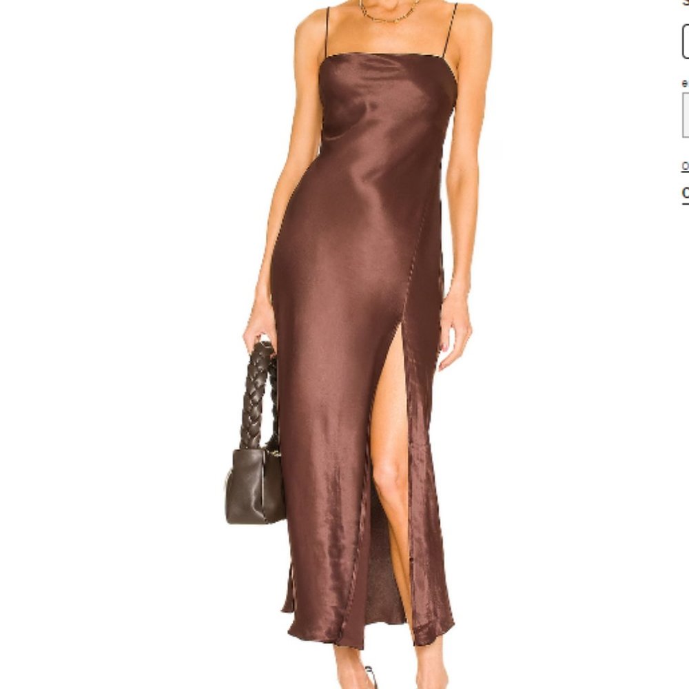 Revolve L'Academie Whistley Midi Dress Chocolate Brown